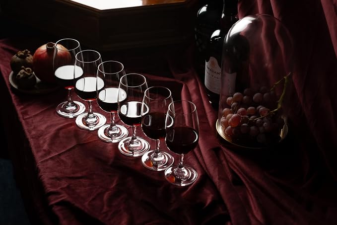 GLASSIQUE CADEAU Port and Dessert Wine, Sherry, Cordial, Aperitif Tasting Glasses | Set of 6 Small Crystal 7 oz Sippers | Mini Short Stem Nosing Taster Copitas