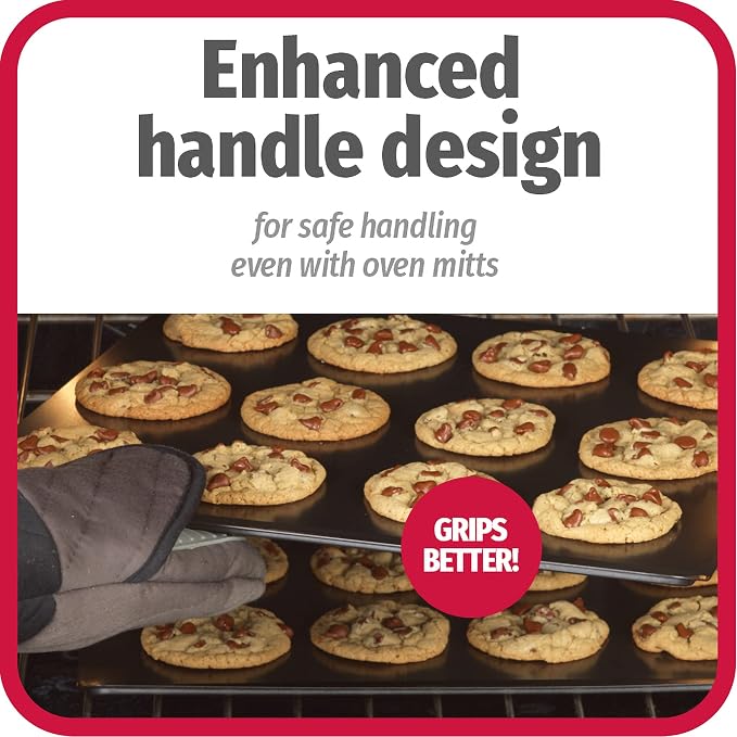 GoodCook AirPerfect Nonstick Steel Insulated Cookie Sheets, Assorted Size No-Burn Baking Sheets with Large Handles, Set of 2, Gray