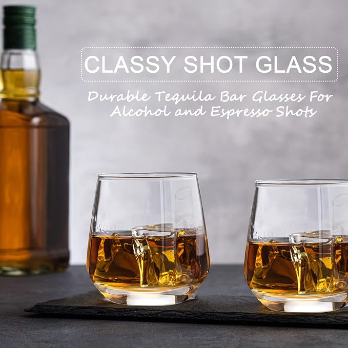 Zopeal 24 Pack Shot Glasses 3.25 oz Tequila Heavy Base Whiskey Tasting Glass Cups Small Liquor and Spirit Bar Shooter for Drinking Tasting Espresso Beer Juice
