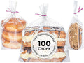 Restaurantware Flat Bottom Heat Seal Sandwich Bags Heat Sealable Food Bags - Gusset Bag with Paper Insert - Clear - 7 x 4 x 9 Inch - 100ct Box - Bag Tek
