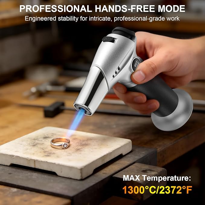 TBTeeK Butane Torch, Kitchen Torch Cooking Torch with Safety Lock & Adjustable Flame for Cooking, BBQ, Baking, Brulee, Creme, DIY Soldering, 2Pack (Butane Not Included)