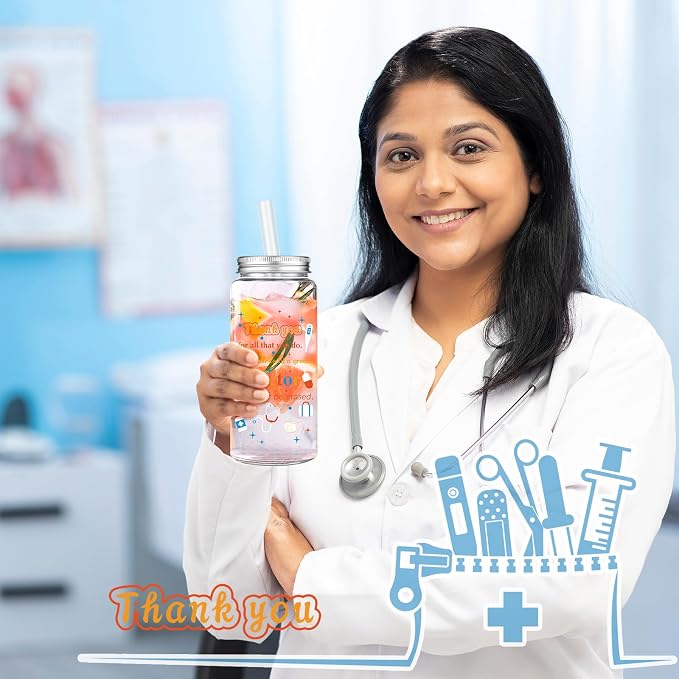 Skylety 24 Set Doctor Appreciation Gift Bulk 14 oz Doctor Theme Plastic Cups Hospital Party Favor Thank You Gift for Medical Practitioners Physician Staff