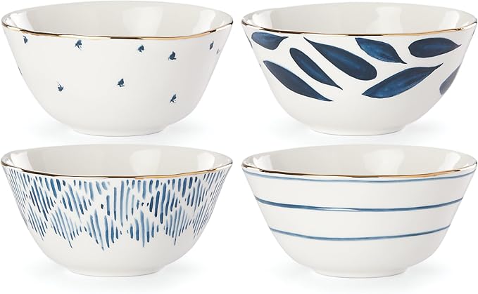 Lenox Blue Bay 4-Piece Dessert Bowl Set, 2.00 LB