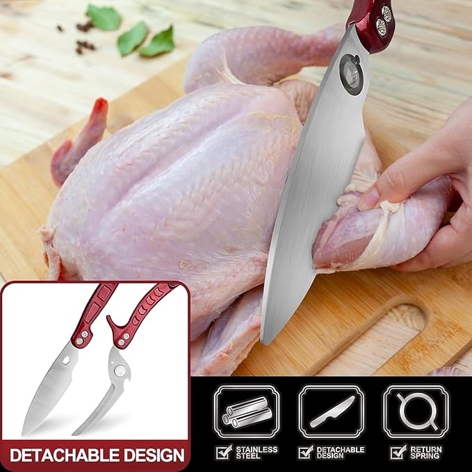 Kitchen Scissors, 2 Pack Kitchen Shears with Herb Scissors, Heavy Duty Stainless Steel Poultry Shears for Turkey, Chicken, Thanksgiving, Christmas Day