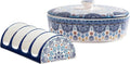 Bico Blue Talavera Taco Tuesday Set, Tortilla Warmer and Taco Holder, Microwave and Dishwasher Safe