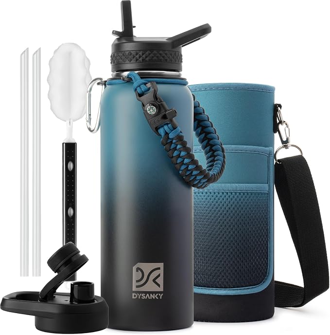DYSANKY Insulated Water Bottle with Portable Carrier Bag for Outdoor 40 oz