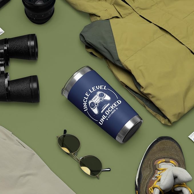 Uncle Level Unlocked Tumbler 20oz - Uncle Gifts Birthday Pregnancy Announcement Baby Gift for Promoted to Uncles 2026, You’re Going to Be an Unkie - Christmas, Father’s Day, Valentine Present