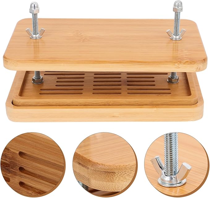 GLEAVI 3-Layer Bamboo Tofu Press Mold Drip Tray DIY Tofu Maker for Homemade Soybean Curd Kitchen Cooking Tool Easy to Use for Home Chefs