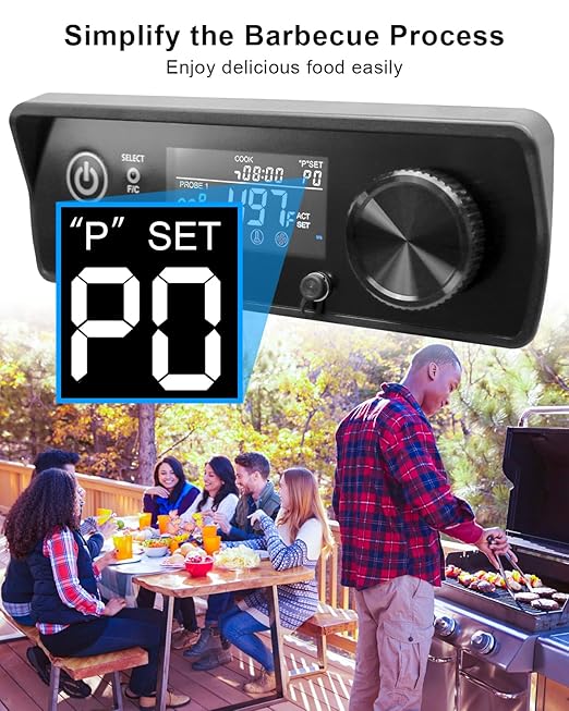 PID Control Panel Fit for Pit Boss Pro Navigator Sportsman NASCAR Wood Pellet Grill Smoker, Rectangular Digital Temperature Control Board with RTD Temperature Sensor Probe