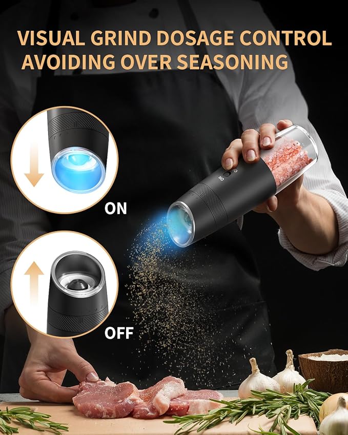 Gravity Electric Salt and Pepper Grinder Set