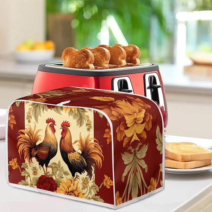 Rooster Toaster and Blender Cover Set Washable Coffee Maker Appliance Covers Sunflower Kitchen Accessories Size S
