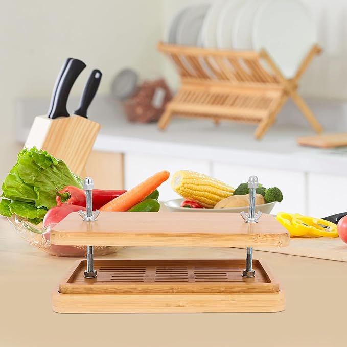 Veemoon Tofu Press Mold with 3-layer Drip Tray 26x15cm Soybean Curd Maker Kitchen Food Strainer for Home Tofu Making
