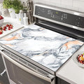 HOMETITUTE Stove Top Cover Diatomite Mat 28x20 Inch Marble Stovetop Covers Protector Heat Resistant Coffee Mat Kitchen Countertop Pad Laundry Surface Cooktop Cover Decor