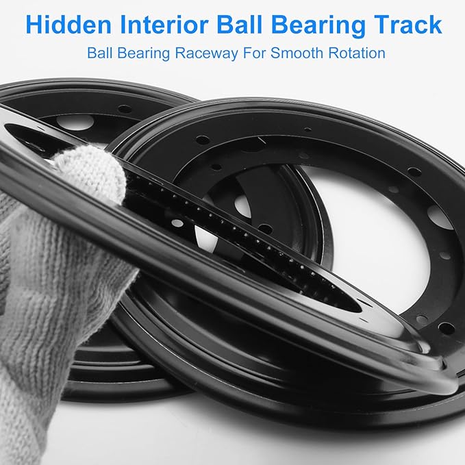 4 PCS 9 Inch Black Lazy Susan Turntable Bearing Plate, Easy Installation, Solid Metal Construction, for Home and Industrial
