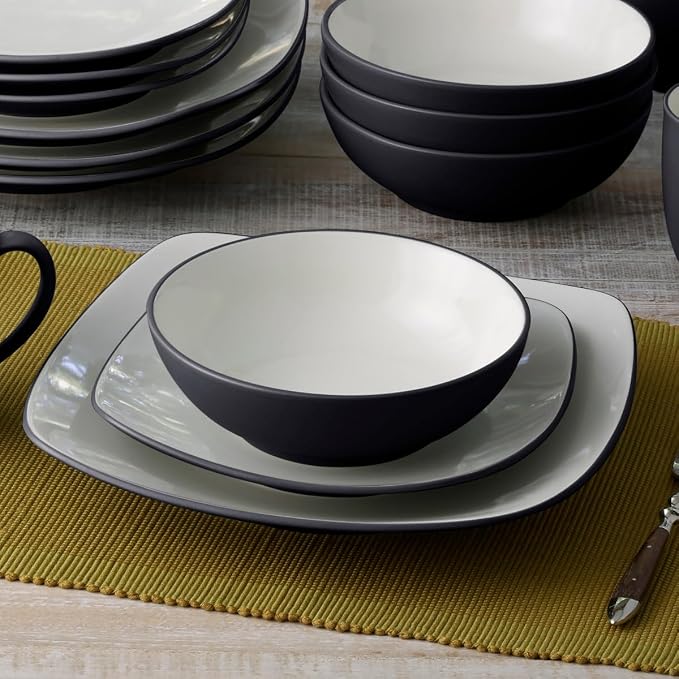 Noritake Colorwave Graphite 4-Piece Square Place Setting, Service for 1