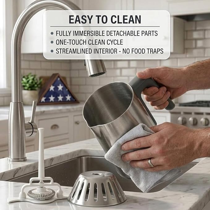 Milk Frother Electric, 4-in-1 Milk Frother and Steamer for Latte, Cappuccino, Hot & Cold Milk Froth Maker, Automatic Milk Steamer and Frother, Quiet One-Touch Operation, Easy to Clean,Brushed Silver