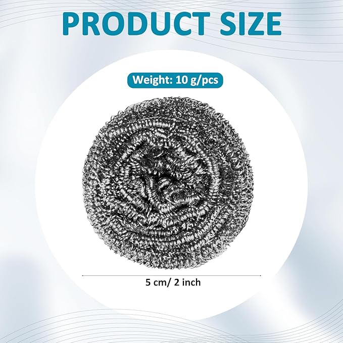 Reallnaive 300 Pcs Stainless Steel Wool Scrubber Bulk Steel Wool Sponges Pack Metal Dishwashing Wire Scouring Pads Heavy Duty Clean Dish Pot Pan and Oven for Cleaning Kitchen Bathrooms and More
