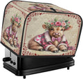 Valentine Day Highland Cow Toaster Cover 4 Slice Dust and Fingerprint Protection Toaster Bread Maker Covers Washable Kitchen Small Appliance Covers for Kitchen Accessories Decor Bakeware Women Gift