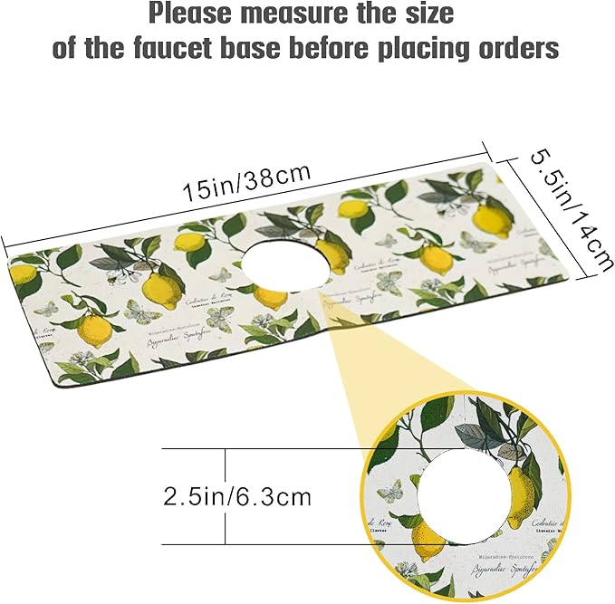 Sink Faucet Absorbing Mat, 2 Pack Drying Mat Around Faucet Sink Splash Guard Behind Faucet Sinkmat For Kitchen Bathroom Island Rv 15 * 5.5 Inch (38 * 14 cm)