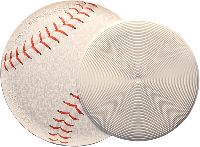 Safe Grabs: Original Microwave Mat as Seen on Shark Tank | Splatter Guard, Trivet, Hot Pad, Pot Holder, Minimize Mess (BPA Free, Heat Resistant, Dishwasher Safe), Baseball