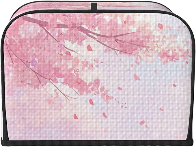 Toaster Cover 4 Slice Japanese Art Flower Cherry Blossom Kitchen Small Appliance Covers with Pockets Dust and Fingerprint Protection
