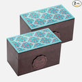Octavius Assorted Tea Gift Set | 6 Assorted Black & Green Teas | 30 Teabags | Wooden Tea Sampler Pack w/Ornate Floral Design | Pack of 2