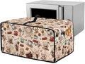 Toaster Oven Dust Cover Small Kitchen Appliance Cover for Countertop Convection Ovens,Small Appliances, S, 14.5 x 18.5 x 9 Inches, Coffee Chocolate Print Beige