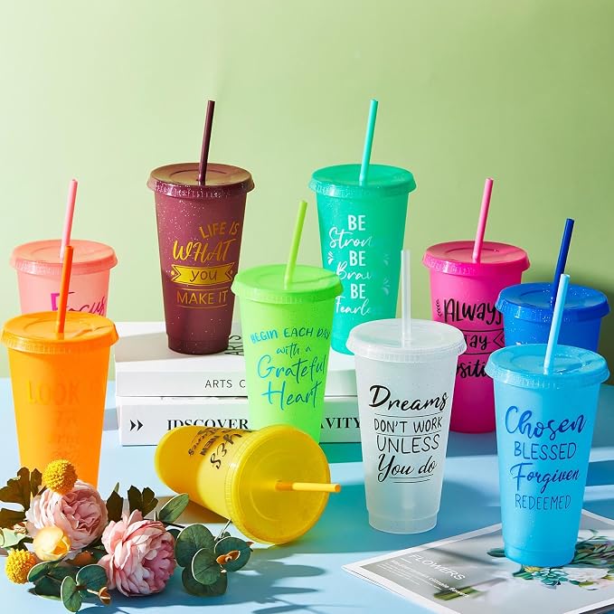 Uiifan 30 Pcs Inspirational Cups Bulk Appreciation Gifts for Employee Coworker Staff Team Thank You Gifts, Office Prizes for Adults Work Party Favors, Associates, Giveaways (Vibrant Color)