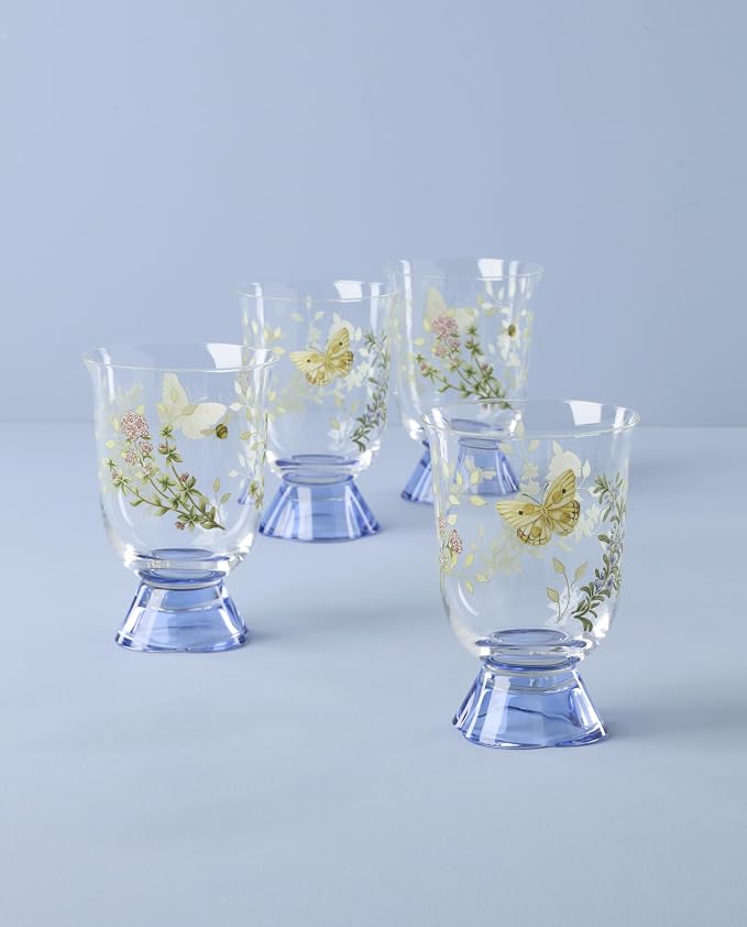 Lenox 897832 Butterfly Meadow Herbs Short Tumblers, Set Of 4