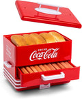 Nostalgia Extra Large Diner-Style Coca-Cola Steamer Cooks 20 Hot Dogs & 6 Buns - Hot Dog Steamer for Breakfast Sausages, Brats, Vegetables & Fish - Bun Steamer Perfect for Game Days or Parties - Red