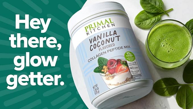 Primal Kitchen Vanilla Collagen Fuel® Drink Mix, Vanilla Coconut Collagen Peptides, No Dairy or Artificial Sweeteners, 20 Ounces