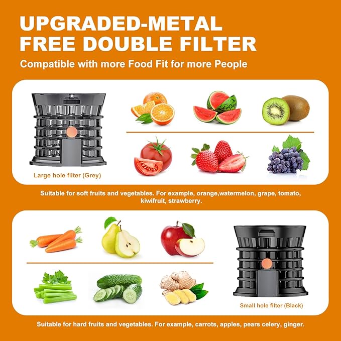 Juicer Machines, Cold Press Juicer with 4.2'' Large Feed Chute, Fit Whole Fruit Slow Juice Extractor Machine, 250W Masticating Juicers Easy To Clean, BPA Free, High Juice Yield