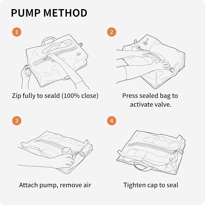 Vacuum Seal Bags for Travel with Pump, Reusable Nylon Compression Packing Cubes to Save Space for Cheked Suitcase & Backpack, Odor&Waterproof Vacuum Kit for Clothes(Light Grey)