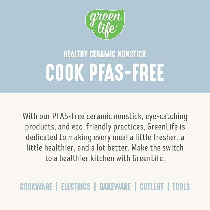 GreenLife Rice Cooker with Removable PFAS-Free Ceramic Nonstick Pot, 3-Cups Uncooked/6-Cups Cooked, Grains & Oatmeal Multicooker, Compact One-Switch Design, Auto Keep Warm, Easy Clean, Blue Haze
