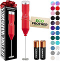 Zulay Kitchen Powerful Frother Wand AA Batteries Included, Ultra Fast Handheld Drink Mixer, Comfort Milk Frother, Stainless Steel Whisker, Frother Handheld for Coffee, Protein & Matcha - Frothmate 2.0