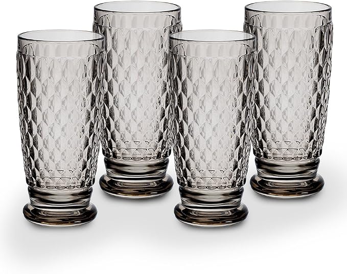 Villeroy & Boch Boston Smoke Crystal Highball Glasses, Set of 4
