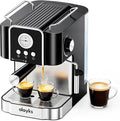 Espresso Machine 20 Bar, Compact Espresso Maker with Milk Fother Steam Wand, Stainless Steel Coffee Machine with 60oz Removable Water Tank for Cappuccina, Latte, Home and Office