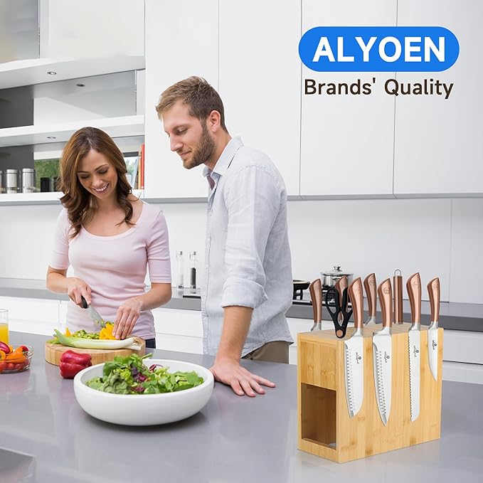 Double-Sided Magnetic Knife Holder Rack - Bamboo Wood Storage Stand with Absorbent Protection Pad, Can Hold Up to 26 Knives.