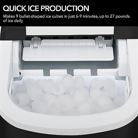 Whynter IMC-270MB Compact Portable Ice Maker, 27 lb. Capacity, Metallic Black