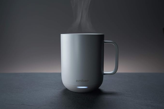 Ember Temperature-Control Smart Mug, 10 Ounce, 1-hr Battery Life, White - App-Controlled Heated Coffee Mug