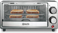 Kitchen Elite Toaster Oven, Compact Countertop Appliance with Bake Tray, Wire Rack, Adjustable Timer, and Temperature Control, Black