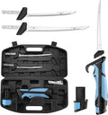Calamus BladeVolt Rechargeable Cordless Electric Fillet Knife with 7" & 9" Blades, 27,000 RPM Motor, Type-C Battery, Non-Slip Grip & Safety Lock, Portable Carry Case, Fishing Gear and Gifts for Men