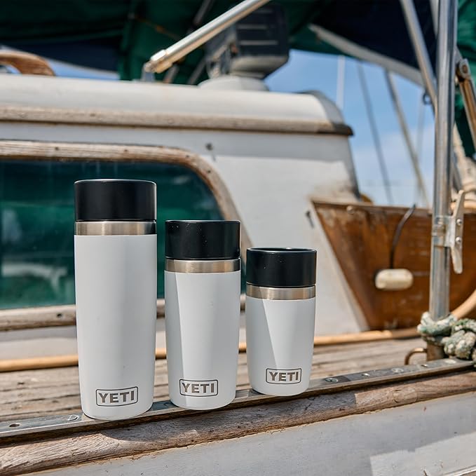 YETI Rambler 8 oz Travel Bottle, Stainless Steel, Vacuum Insulated with Leakproof Commuter Cap, Navy