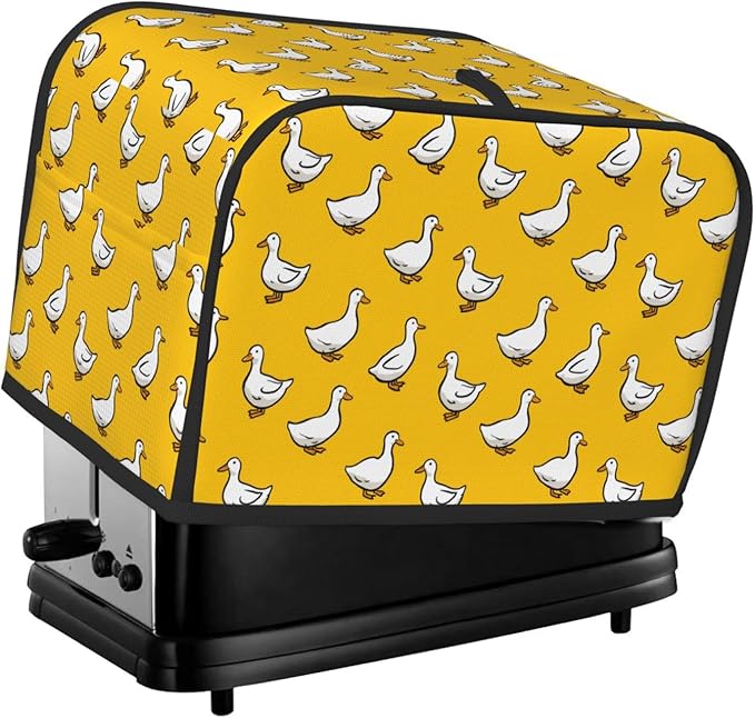 Toaster Cover 2 Slice Yellow Duck Pattern Kitchen Small Appliance Covers with Pockets Dust and Fingerprint Protection
