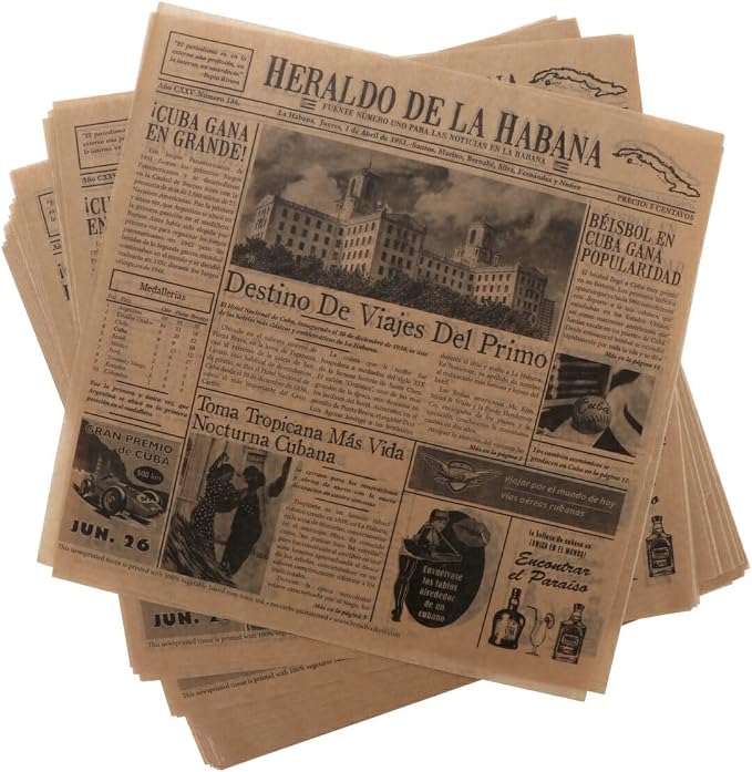 G.E.T. 4-TE1050 12" x 12" Brown Food-Safe Cuban Newsprint Liner (Pack of 1000)