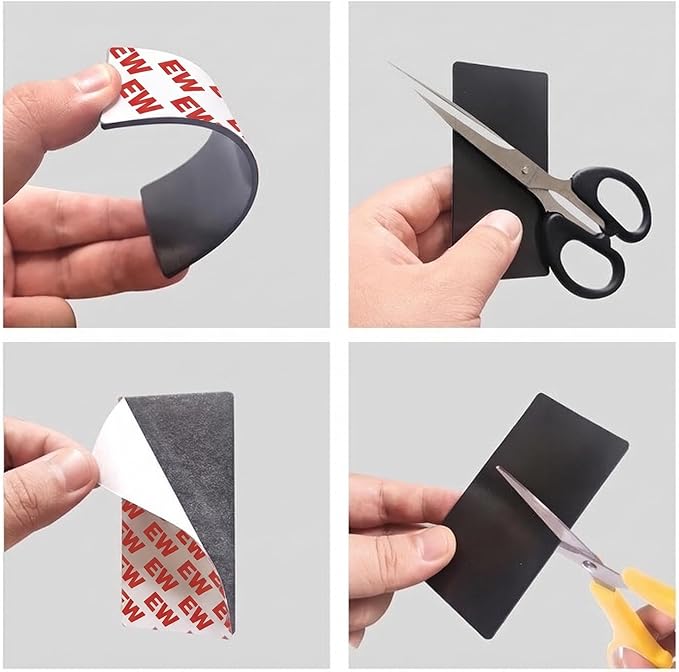 Magnetic Strips with Adhesive Backing (2"x4") -15-Pack Flexible Magnet Tape for DIY Crafts, Home Organization & Classroom - Strong Adhesive Backing, Cut-to-Size Magnet Strips for Fridge & Whiteboard