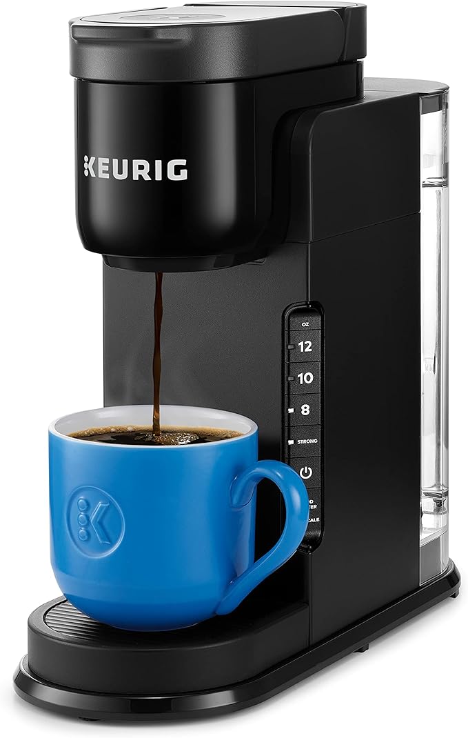 Galanz GLCMKZ07GNR07 Retro Countertop Microwave Oven with Auto Cook & Reheat, Defrost & Keurig K-Express Coffee Maker, Single Serve K-Cup Pod Coffee Brewer, Black, 12.8” L x 5.1” W x 12.6”