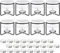Treela 40 Pieces Ceramic Butter Warmers Set Included Butter Warmers Melter 32 Tealight Candles for Chocolate Cheese Fondue Crab Lobster Microwave Oven(White and Black)