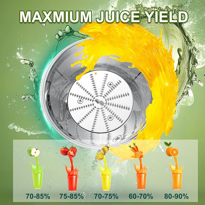 Juicer Machine, 500W Centrifugal Juicer Extractor with 3 Speed & Wide Mouth 3” Feed Chute for Fruit Vegetable, High Yield Juicer Included Cleaning Brush for Easy to Clean