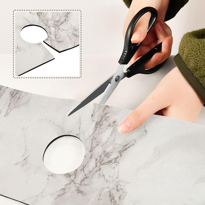 Kitchen Sink Splash Guard 1 PC 30 Inch Sink Faucet Mat Splash Guard for Bathroom Countertop Water Absorbent Foldable Cuttable Soft Washable Marble White